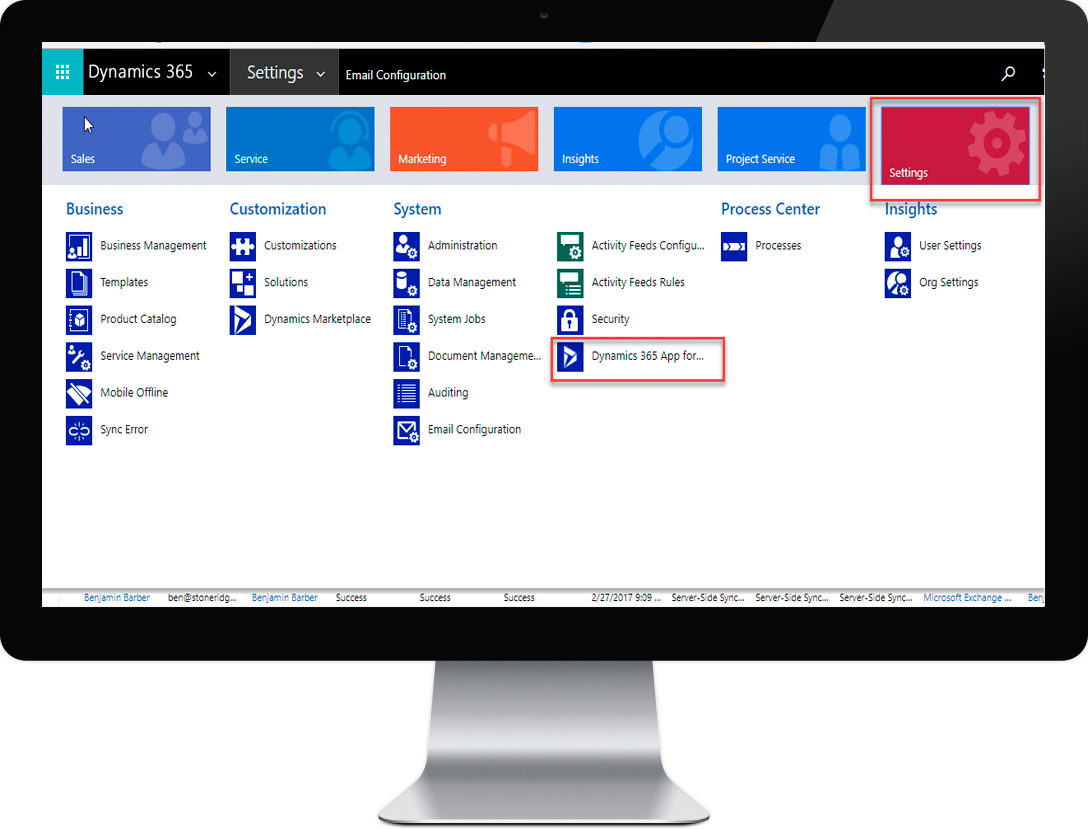 laptop dynamics365 app