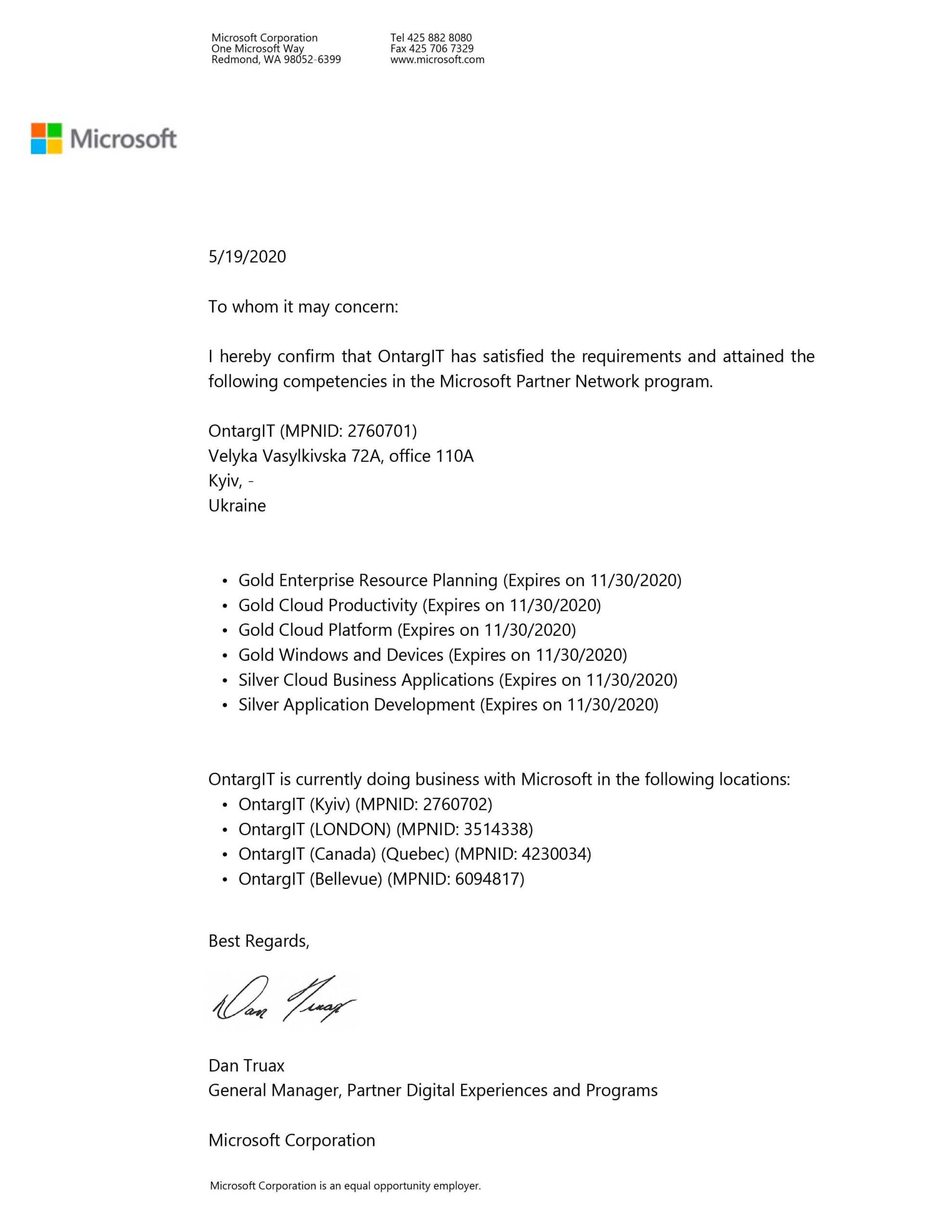 status letter microsoft status letter microsoft