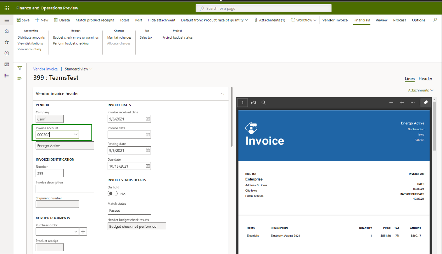 Vendor invoice automation_Pic. 9 – Vendor invoice side by side view (making changes)