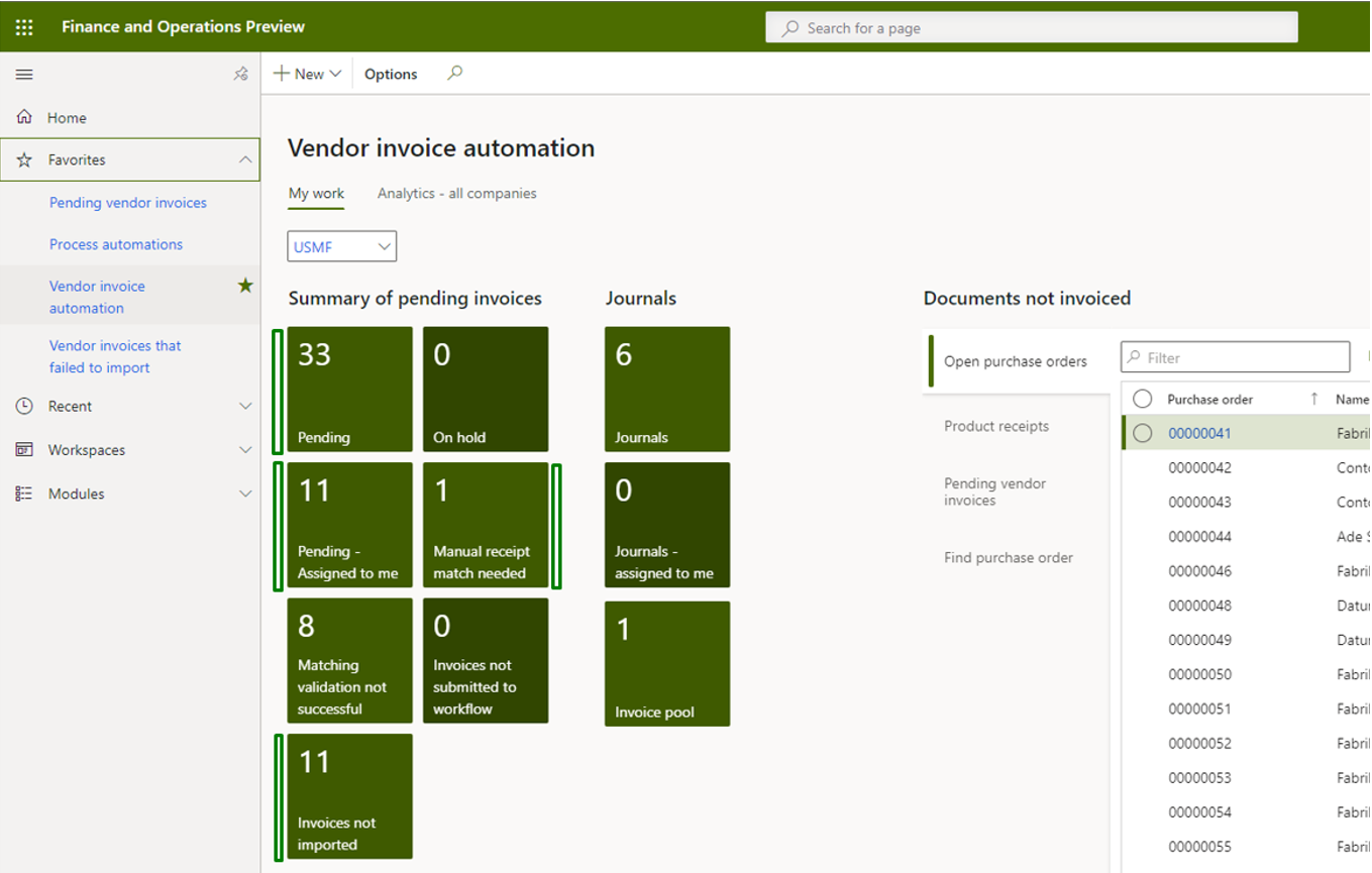 Vendor invoice automation_Pic. 2 – Vendor invoice automation workspace