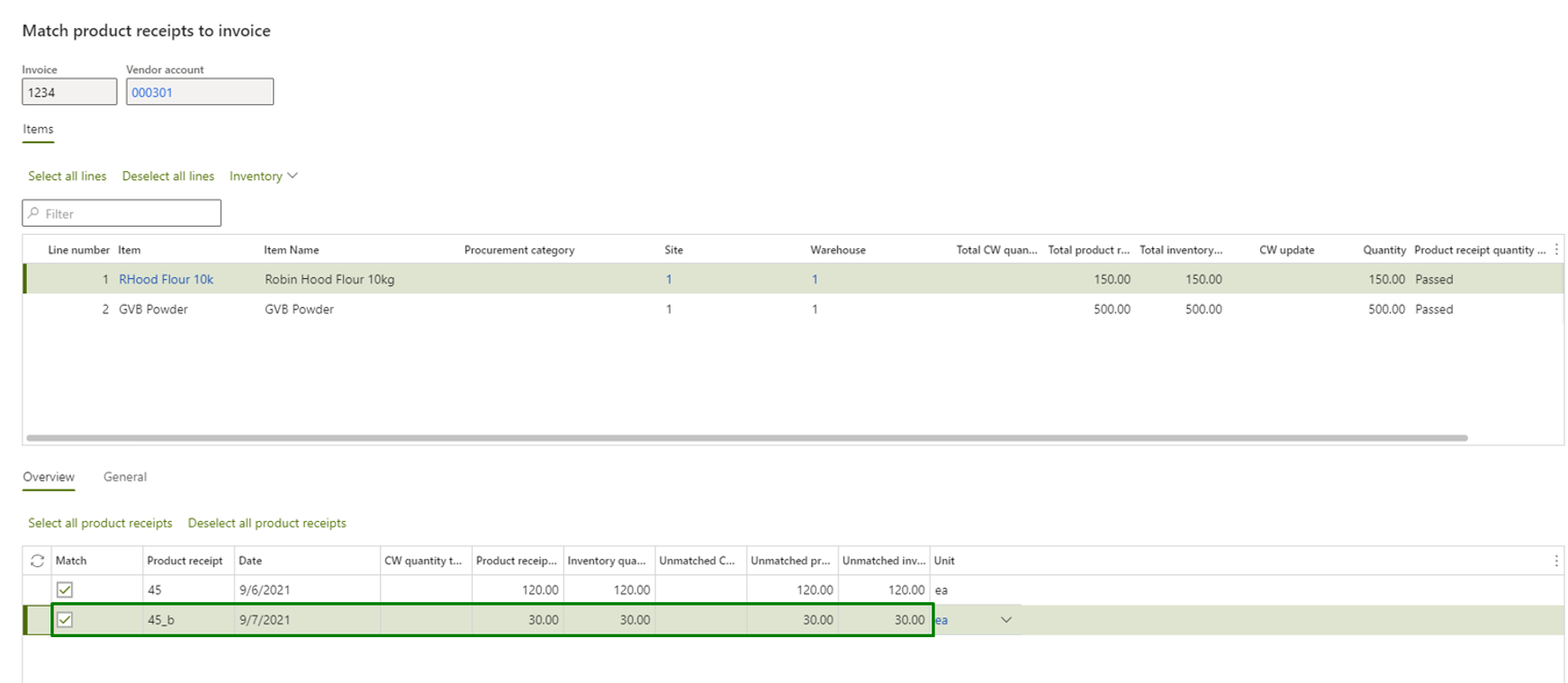 Vendor invoice automation_Pic. 6 – Matching invoice lines to receipt lines