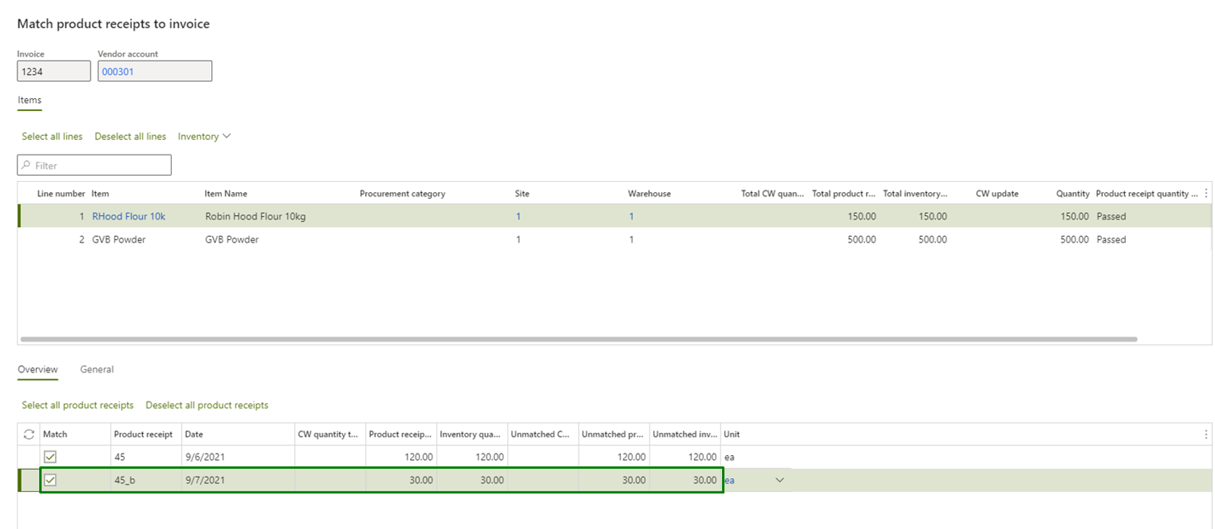 Invoice has been matched to a product receipt but the quantity was changed  on the invoice.