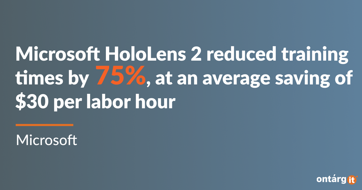 Microsoft HoloLens 2 reduced training times by 75%, at an average saving of $30 per labor hour