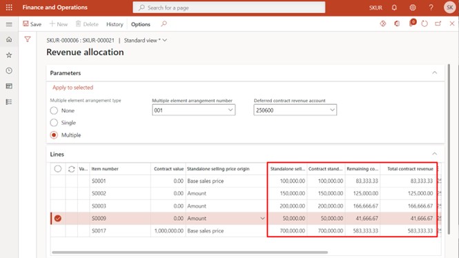 Revenue allocation form