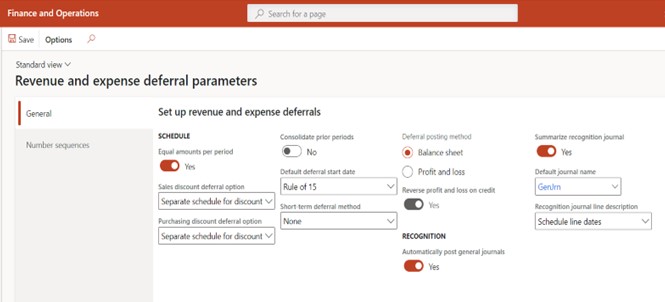 Revenue and expense deferral parameter