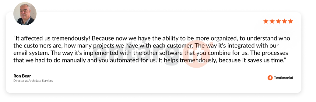 Microsoft Dynamics 365 Sales implementation - testimonial of Ron Bear, director at Archidata Services