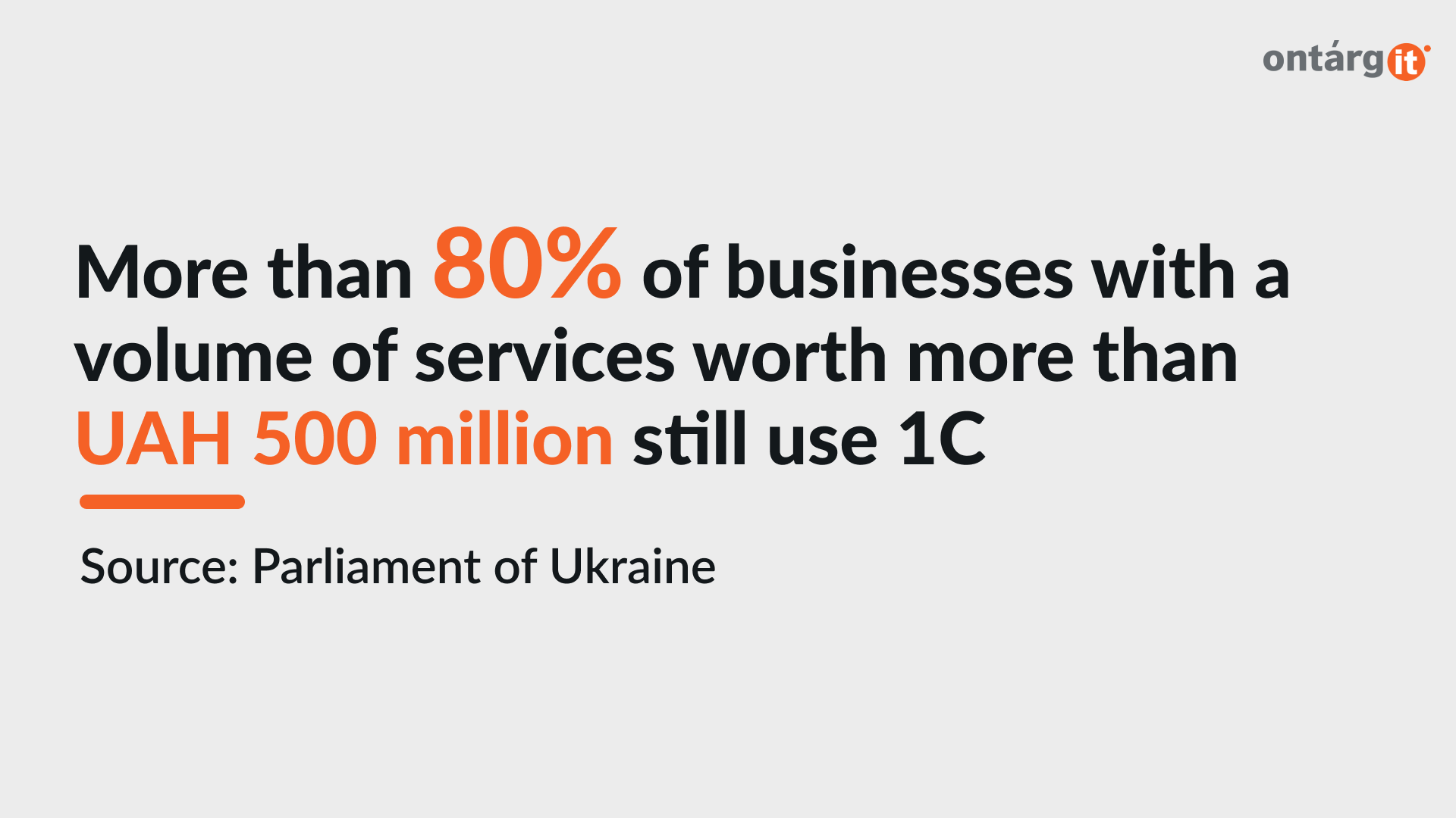 More than 80% of businesses with a volume of services worth more than UAH 500 million still use 1C