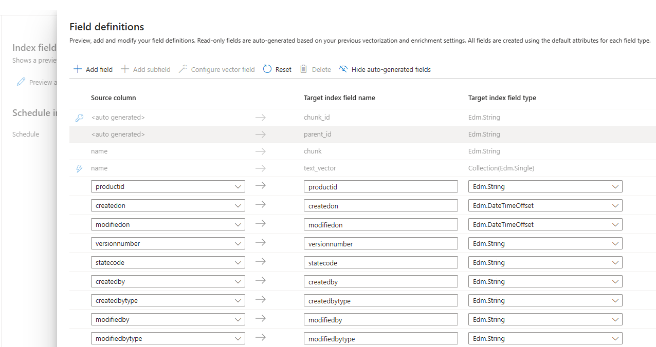 Azure Instructions: Field Definitions